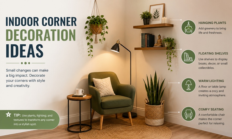 Indoor Corner Decoration Ideas for Awkward Empty Spaces